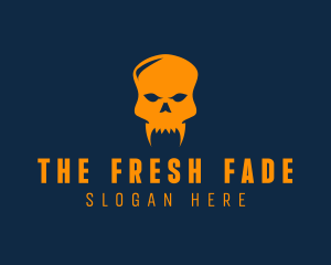 Fang Skull Skeleton logo design