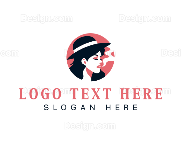 Smoking Woman Hat Logo