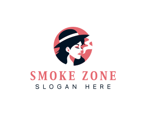 Smoking Woman Hat logo design