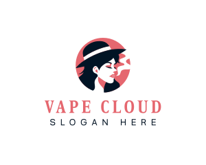 Smoking Woman Hat logo design