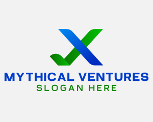 Verification Check Letter X  logo design