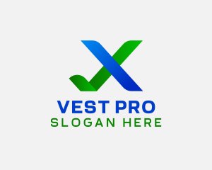 Verification Check Letter X  logo design