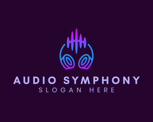 Audio Wave Headphone logo design