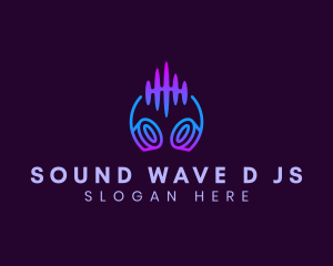 Audio Wave Headphone logo design