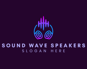 Audio Wave Headphone logo design