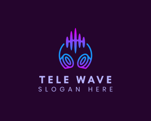 Audio Wave Headphone logo design