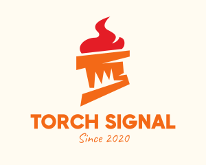 Orange Flame Torch logo