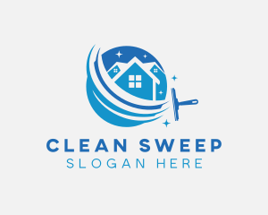 Home Cleaning Squeegee logo design