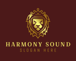 Gold Shield Lion Royalty logo