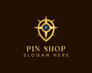 Navigation Compass Pin logo