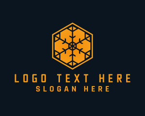 Orange Snowflake Hexagon logo