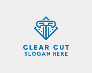 Simple Diamond Pillar  logo design