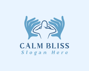 Blue Hands Massage logo design