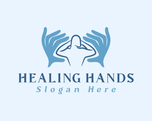 Blue Hands Massage logo design