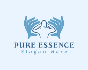 Blue Hands Massage logo design