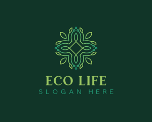 Eco Organic Wreath logo design