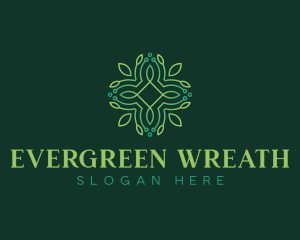 Eco Organic Wreath logo design