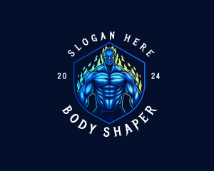 Strong Man Muscle Trainer logo design