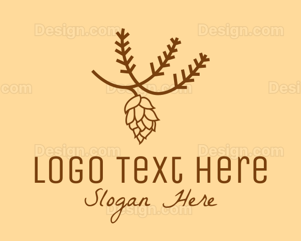 Brown Pinecone Outline Logo