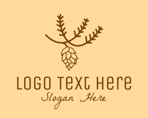 Brown Pinecone Outline logo