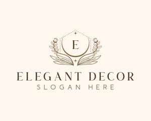 Decorative Leaves Crest logo design