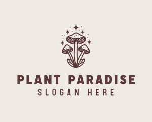 Mushroom Star Plant logo design