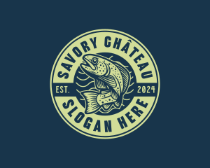 Trout Fish Seafood logo design