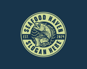 Trout Fish Seafood logo design