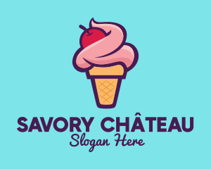 Cherry Ice Cream logo design