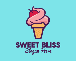 Cherry Ice Cream logo design