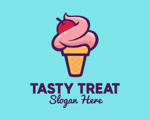Cherry Ice Cream logo design