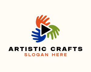 Hands Play Craft Tutorial logo design