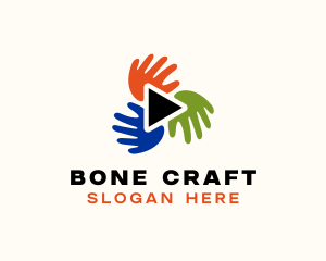 Hands Play Craft Tutorial logo design