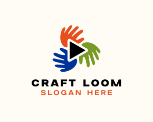 Hands Play Craft Tutorial logo design