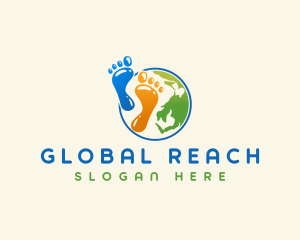 Globe Footprint Planet logo