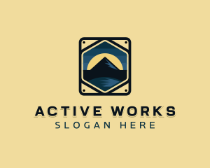 Mountain Hike Adventure logo design