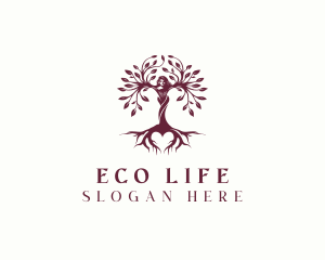 Environmental Woman Tree Planting logo design