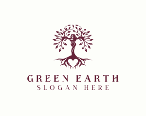 Environmental Woman Tree Planting logo design