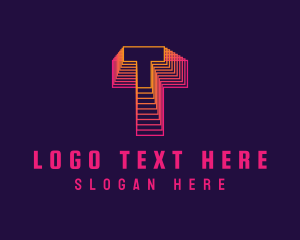 Gradient Static Letter T logo