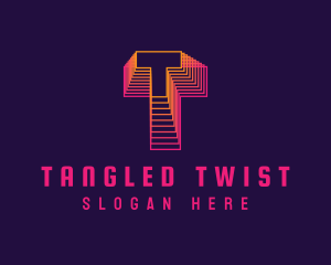 Gradient Static Letter T logo design