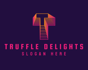 Gradient Static Letter T logo design