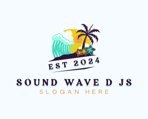 Beach Island Wave logo design