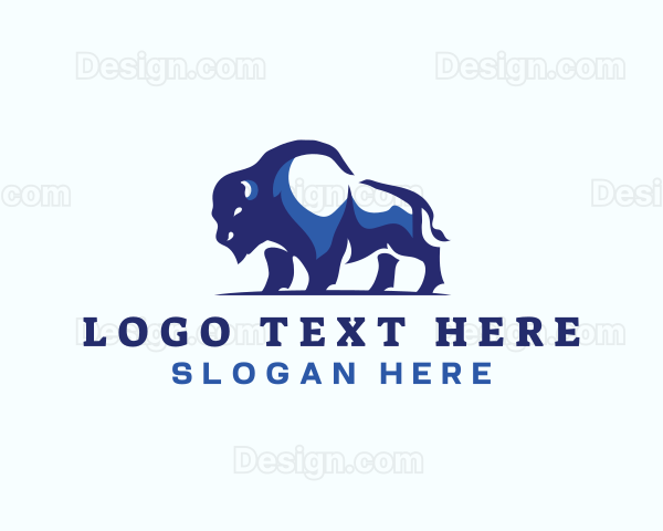 Bison Bull Wildlife Logo