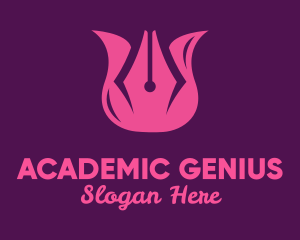 Academic Tulip Pen logo design