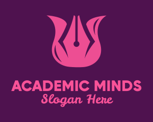 Academic Tulip Pen logo design