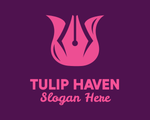 Academic Tulip Pen logo design