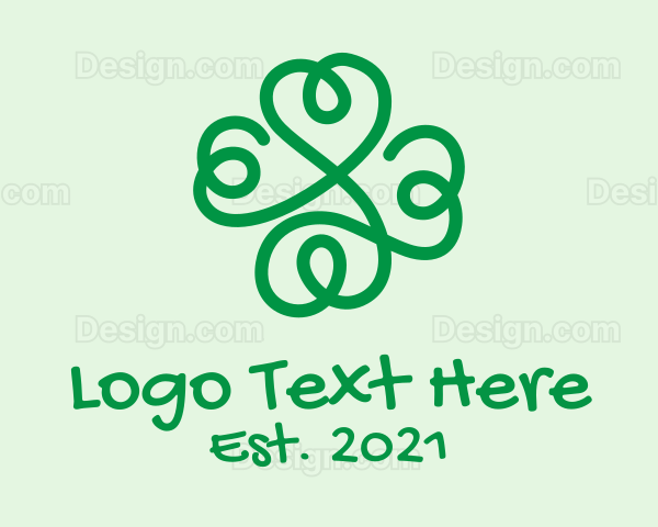 Shamrock Heart Scribble Logo