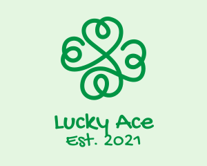 Shamrock Heart Scribble logo design