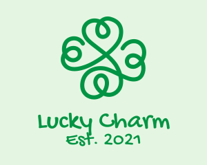 Shamrock Heart Scribble logo design