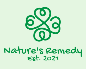 Shamrock Heart Scribble logo design